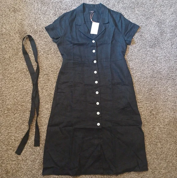NWT Quince Button Down Linen Dress, Medium - Picture 2 of 8